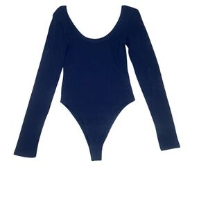 Lizette Collection Navy Blue women’s  Long Sleeve bodysuit S